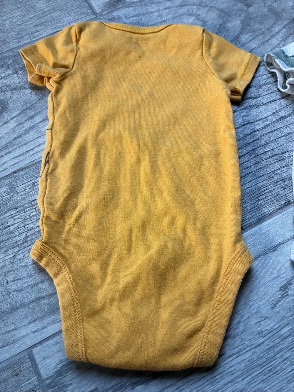 Carter's Dino One-Piece Bodysuit Set - Mustard and Gray with Green Dino Print